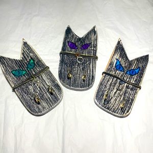 Hand Crafted Pallet Board Cat Design Key Holder